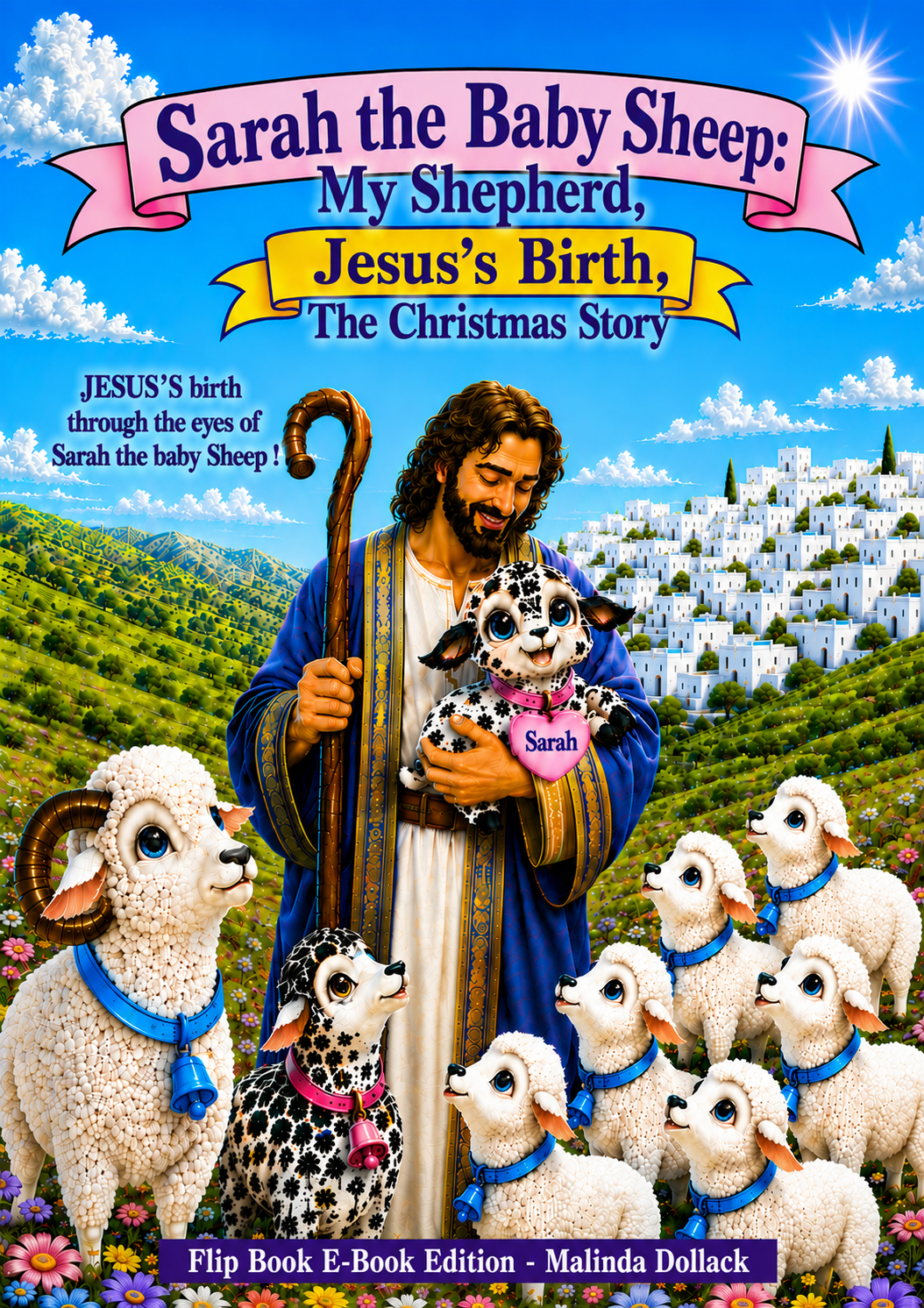 Flip Book E - Book: Sarah the Baby Sheep: My Shepherd, Jesus's Birth. The Christmas Story Edition.