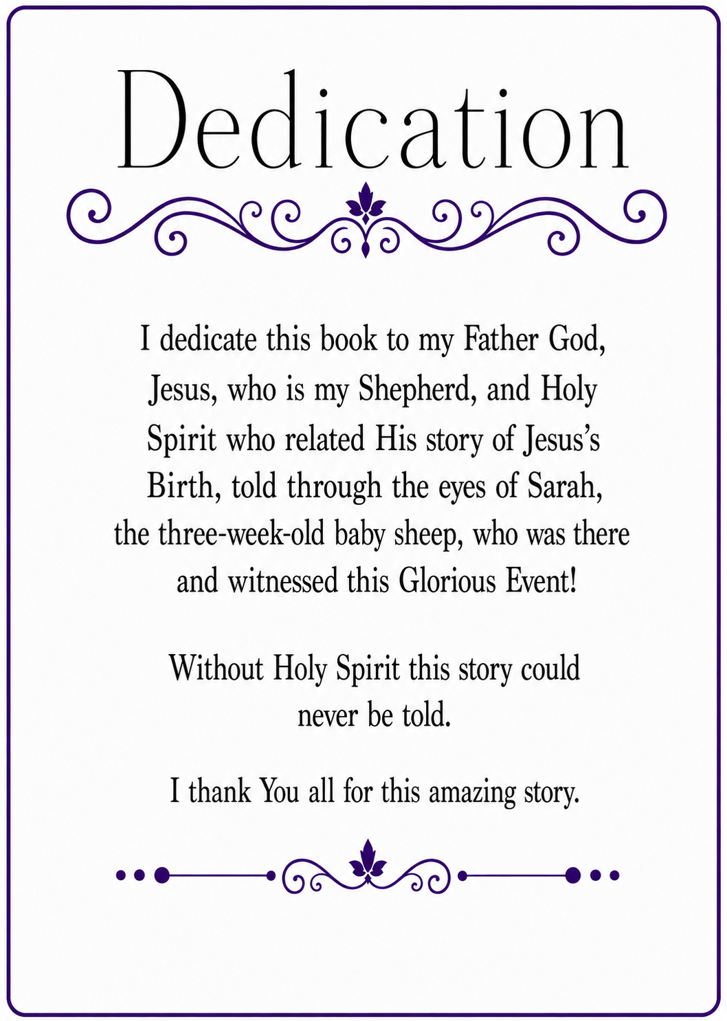 Dedication page